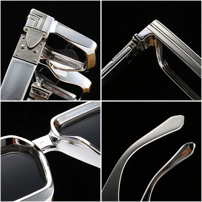 SHAUNA Retro Square Luxury Women Sunglasses Fashion Brand Designer Colorful Eyewear Shades UV400 Men Silver Mirror Sun Glasses