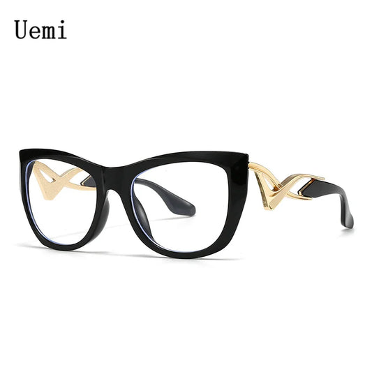 Lunettes de lecture pour ordinateur, monture de lunettes œil de chat anti-lumière bleue pour hommes et femmes, verres transparents rétro, verres optiques blancs