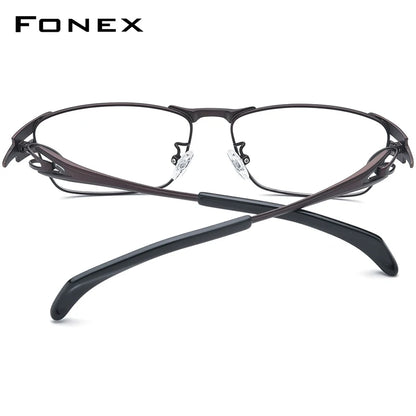 FONEX Titanium Eyeglasses Men Retro Square Ultralight Glasses 2024 New Male Eyewear F85764