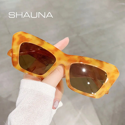 SHAUNA Retro Jelly Frame Women Cat Eye Sunglasses Brand Designer Trending Oversize Shades UV400