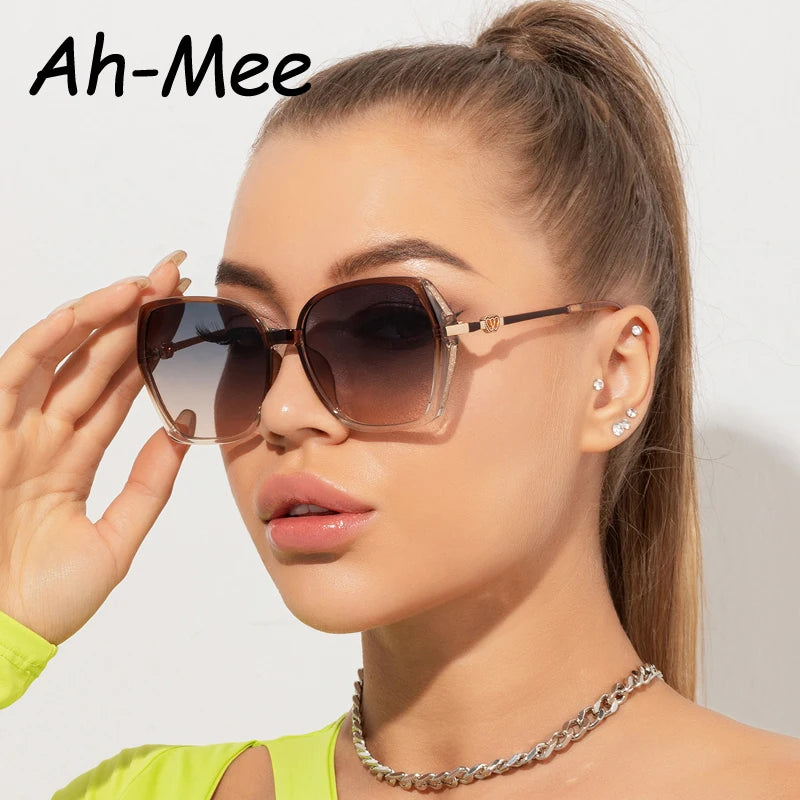 Lunettes de soleil carrées tendance pour femmes, style tendance, pour dames, nuances vintage, dégradé, Oculos UV400, streetwear