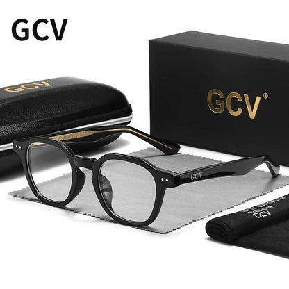 GCV Acetat Johnny Depp Männer Frauen Die Blu-Ray Computerbrille Runder transparenter Brillenrahmen Blaulichtfilterbrille 2022 Neu