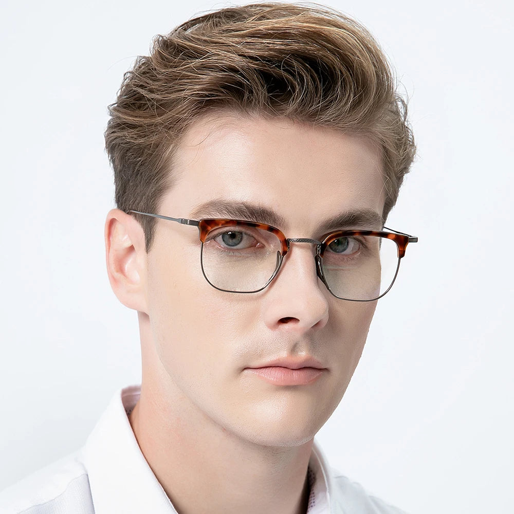 FONEX Acetate Titanium Glasses Men Retro Square Eyeglasses Frame Women 2022 Vintage Eyewear F85661