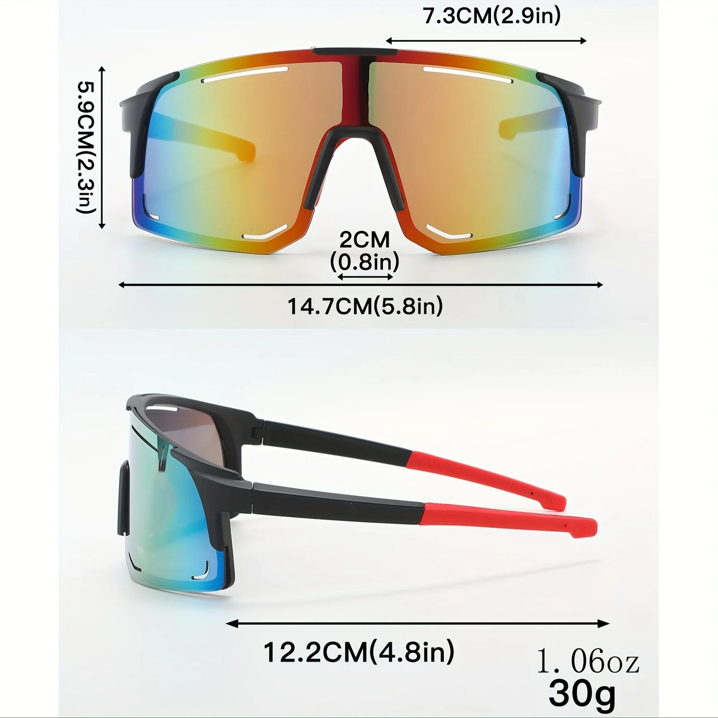 Sport-Sonnenbrille zum Umwickeln für Damen und Herren, großer einteiliger Sonnenschutz zum Radfahren, Angeln, Skifahren, modische Sonnenbrille, UV400