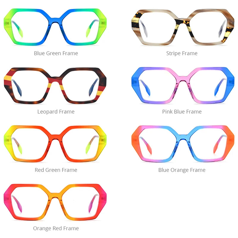 HEPIDEM Multicolor Acetate Glasses Men Retro Square Eyeglasses Women Spectacles Eyewear 9258