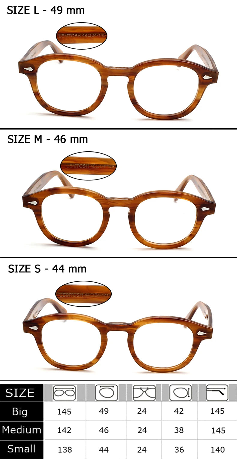 Glasses frame for men and women Johnny Depp Lemtosh vintage glasses computer acetate glasses frame for men's transparent lenses