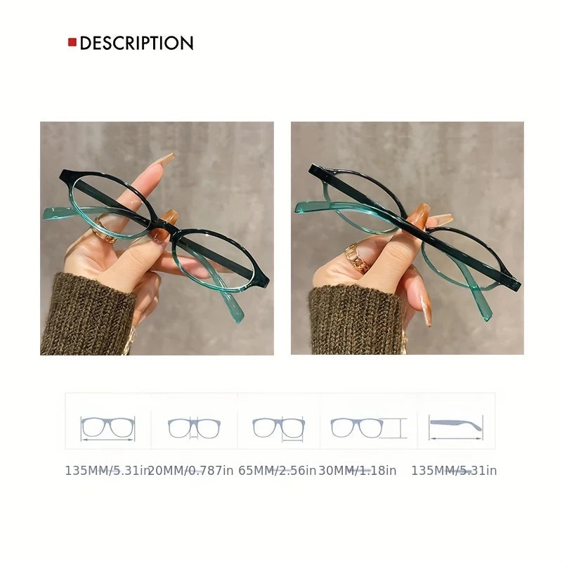 Small Oval Clear Lens Glasses Frames Cute Candy Color Cosplay Costume Decorative Glasses Computer Spectacles Women