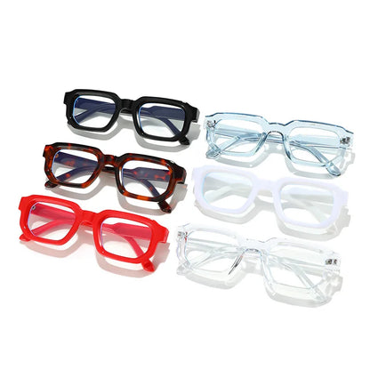 SHAUNA Ins Popular Fashion Polygon Square Women Glasses Frame Clear Anti Blue Light Eyewear Optical Men Red Blue Frame