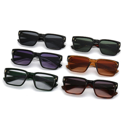 SHAUNA Retro Square Rivets Sunglasses Women Fashion Gradient Shades UV400 Trending Men Sun Glasses