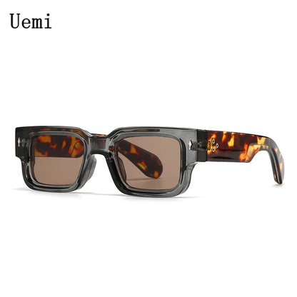 Lunettes de soleil carrées vintage pour femmes et hommes, nouvelle mode, rétro, monture à bords épais, lunettes de soleil de luxe pour hommes, nuances UV400