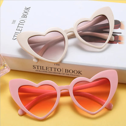 SHAUNA Metal Hinge Popular Heart Sharp Women Cat Eye Sunglasses Fashion Candy Colors Glasses UV400