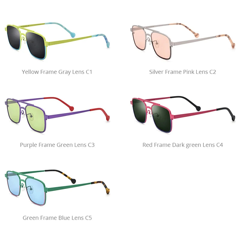 FONEX Sonnenbrille aus reinem Titan für Herren, modisch, Retro, quadratisch, hohe Qualität, polarisiert, UV400, Sonnenbrille 2024, neue Damen-Sonnenbrille, F85789T