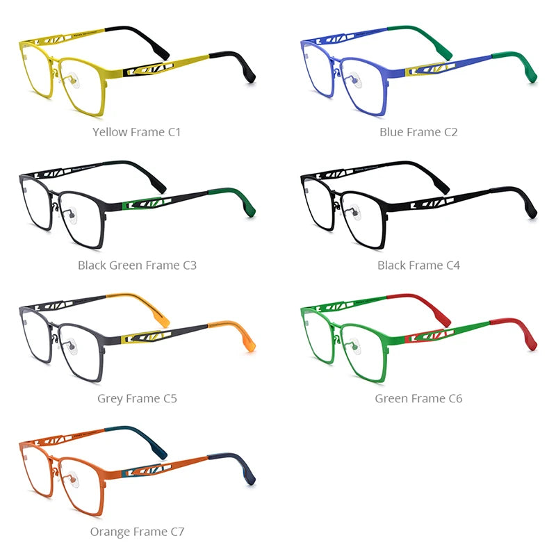 FONEX Pure Titanium Glasses Men 2024 New Retro Square Eyeglasses Women Fashion Color Eyewear F85839