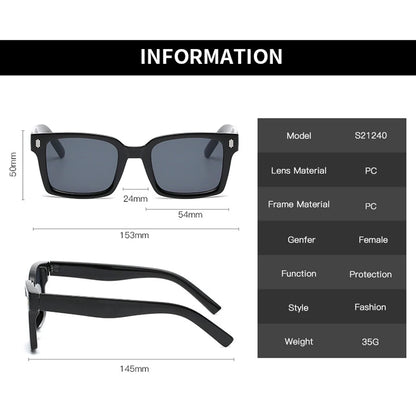 Fashion Square Sonnenbrille Frauen Männer Marke Designer Spiegel Shades Sonnenbrille Männlich Weiblich Retro Niet Outdoor Oculos De Sol