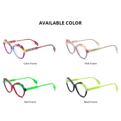 HEPIDEM Multicolor Acetate Glasses Women Cat Eye 2023 New Design Eyeglasses Trendy Spectacles Eyewear 9331