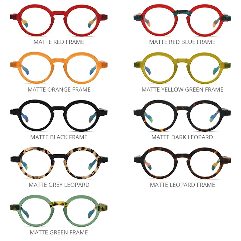 HEPIDEM Multicolor Acetate Glasses Men Matte Retro Round Eyeglasses Women Frame Spectacles Eyewear 9233