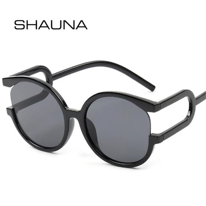 SHAUNA Fashion Oversized Round Women Unique Sunglasses Retro Gradient Shades UV400 Men Colorful Leopard Sun Glasses