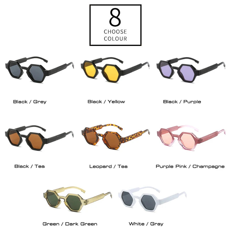 SHAUNA Retro Polygon Quadratische Sonnenbrille für Frauen Schattierungen UV400 Mode Punk Candy Farbe Männer Sonnenbrille