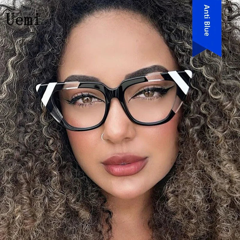 New Retro Colorful Anti Blue Light Women Glasses Fashion Cat Eye Frame Trending Clear Lens Reading Computer Female Eyewear