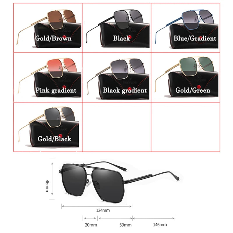 Markendesigner Große Polarisierte Sonnenbrille Aus Metall Für Männer Coole Sonnenbrille Frauen Driving Shades Mode Männlich Oculos Weibliche Gafas