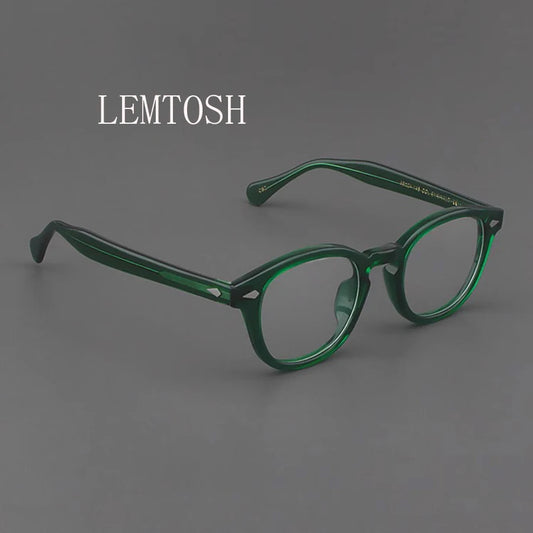 Monture de lunettes pour hommes et femmes, optique d'ordinateur, style rétro Johnny Depp Lemtosh, monture de lunettes en acétate, verres transparents