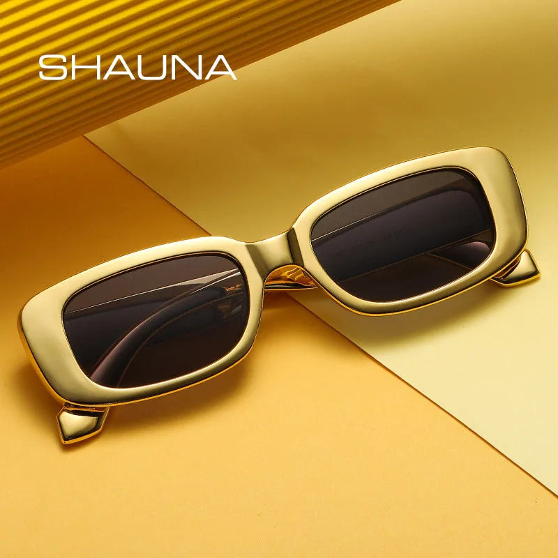 SHAUNA Vintage Small Rectangle Sunglasses Macaron Matte Sun Glasses Men Shades UV400