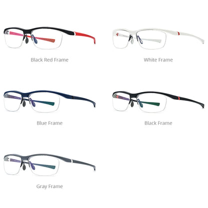 HONILLESI TR90 Sports Eyeglasses Frame Men Basketball Outdoor Ultralight Eye Glasses 2024 New Half Eyewear 7027