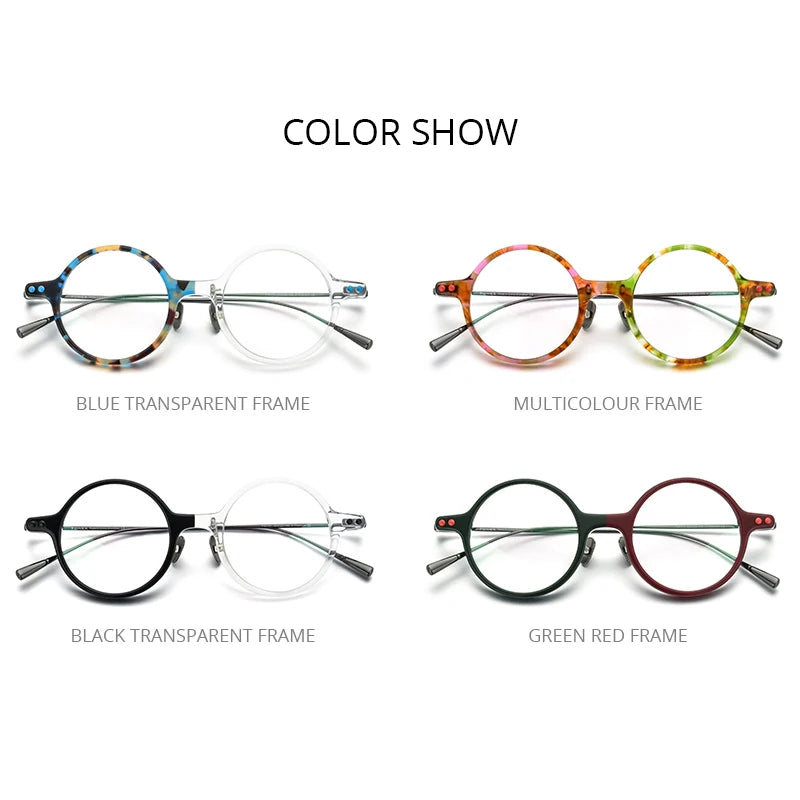 FONEX Acétate Titane Lunettes Femmes 2022 Nouveau Vintage Rétro Rond Lunettes Cadre Hommes Lunettes Lunettes F85701