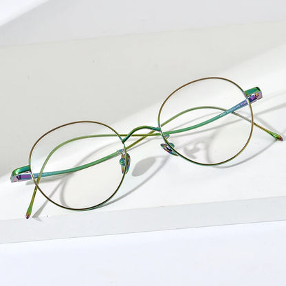 FONEX Titanium Eyeglasses Women 2022 New Retro Vintage Round Glasses Frame Men Korean Eyewear 8558