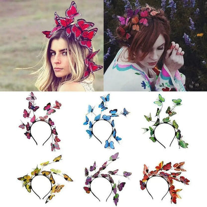 PE Super Fairy Wreath Headband Wreath Prop Hair Accessory Butterfly Jewelry Headbands Flower Garland Hair Bands Wedding