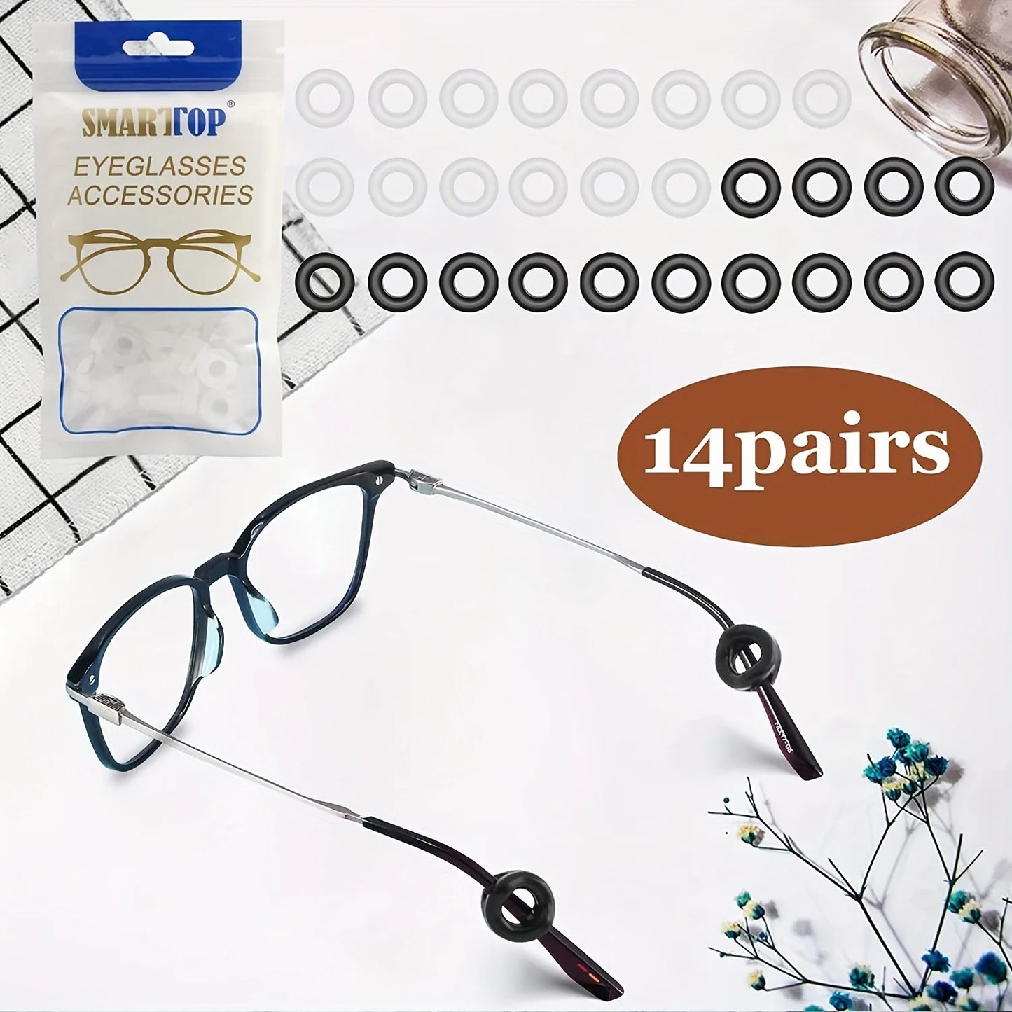 14pairs Solid Glasses Ear Grip Sports Eyeglasses Strap Holder Eyewear Retainer Silicone Anti Slip Holder For Glasses Temple