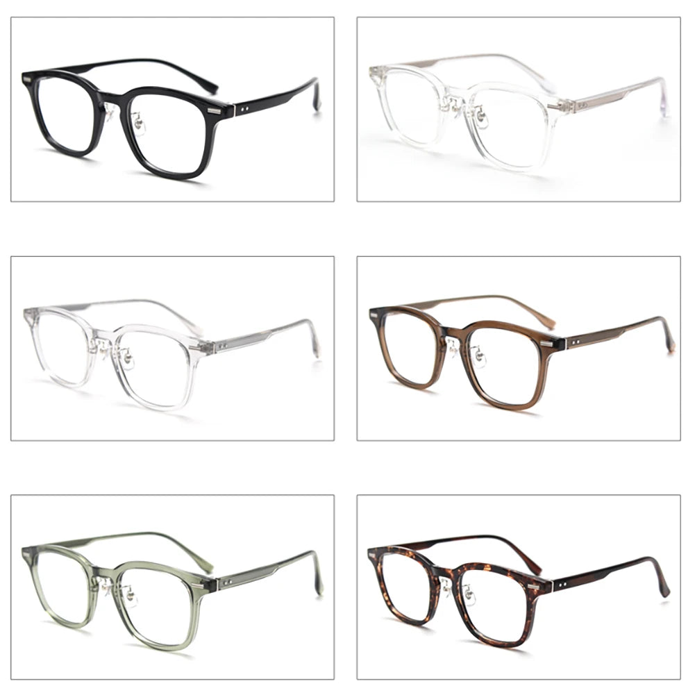 Peekaboo clear lens retro glasses frame for men TR90 korean style square glasses for women acetate high quality light weight