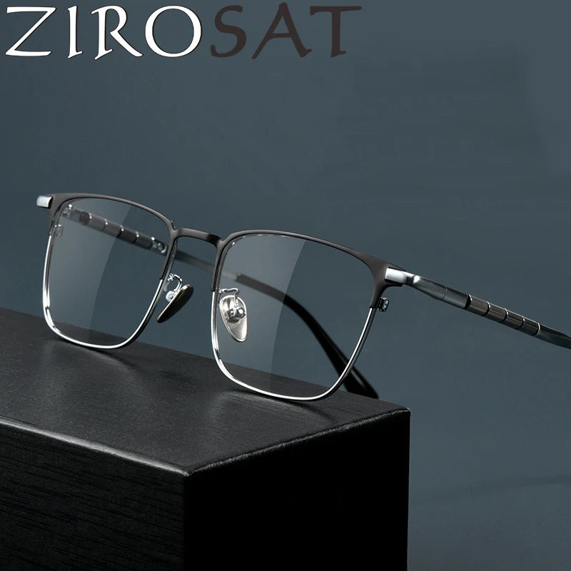 Lunettes de vue ZIROSAT 9009T en titane pur, monture intégrale, verres correcteurs, lunettes pour hommes, lunettes pour hommes