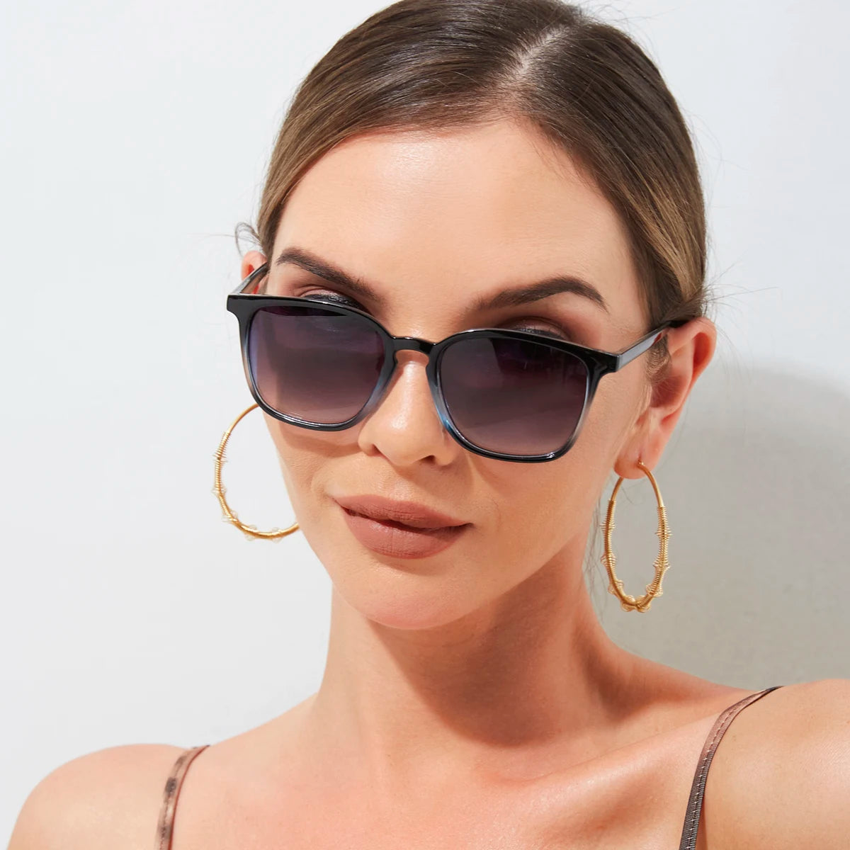 Quadratische kleine Sonnenbrille für Damen, rechteckiger Rahmen, lila, bunte Sonnenbrille, weiblich, Oculos Y2K Retro Gradient Hip Hop Shades UV400