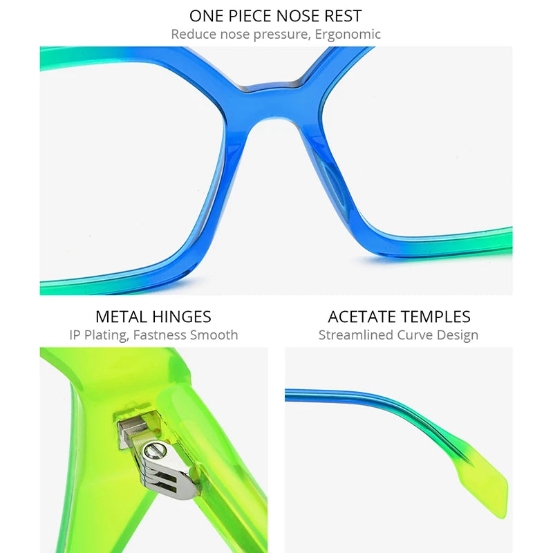 HEPIDEM Multicolor Acetate Glasses Men Retro Square Eyeglasses Women Spectacles Eyewear 9258