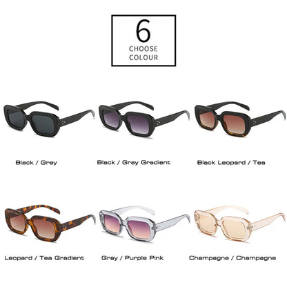 SHAUNA Retro Polygon Square Sunglasses Fashion Gradient Shades UV400 Men Rivets Sun Glasses