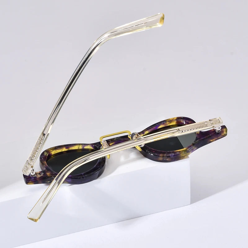 HEPIDEM Acetat Polarisierte Sonnenbrille Männer 2024 Neue Retro Vintage Kleine Ovale Runde Sonnenbrille Frauen Shades 9175T