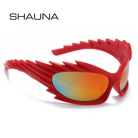 SHAUNA New Y2K Cat Eye Sunglasses Women Retro Gradient Mirror Goggles Shades UV400 Men Outdoor Sports Punk Sun Glasses