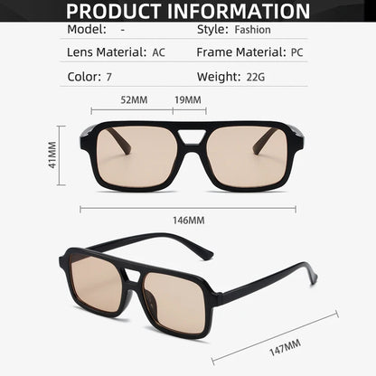 Vintage Men Women Big Sunglasses Men Square Shades Brand Designer Unisex Sun Glasses Black Lense Male Female Sunglasses UV400