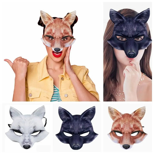 Animal Cosplay Mask Elegant White Fox Gifts Fox Mask EVA Masques Halloween