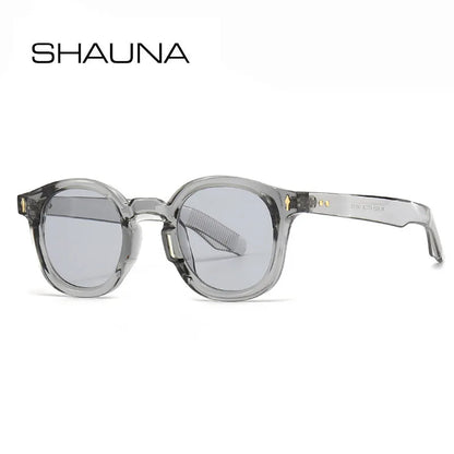 SHAUNA Fashion Women Round Sunglasses Brand Designer Retro Rivets Ins Men Shades UV400