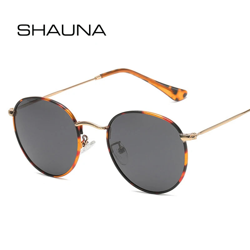 SHAUNA Lunettes de soleil polarisées rondes classiques pour femmes Lunettes de soleil rétro pour hommes Lunettes de protection contre l'océan UV400