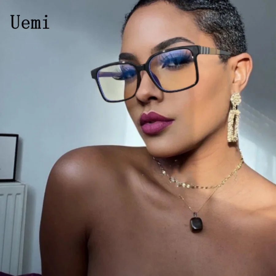 2023 Nouvelles Femmes Mode Anti Lumière Bleue Carré Optique Lunettes Cadres Pour Femme Homme Rétro Lentille Claire Lecture Ordinateur Hommes Eyewe