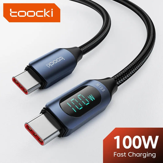 Toocki Typ C zu Typ C Kabel 100W PD Schnelle Lade Ladegerät USB C zu USB C Display Kabel für Xiaomi POCO F3 Realme Macbook iPad