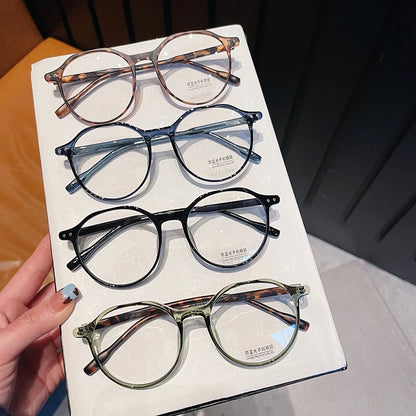 SHAUNA Fashion TR90 Round Glasses Frame Women Retro Rivets Decoration Clear Anti-blue Light Eyewear Men Optical Frames