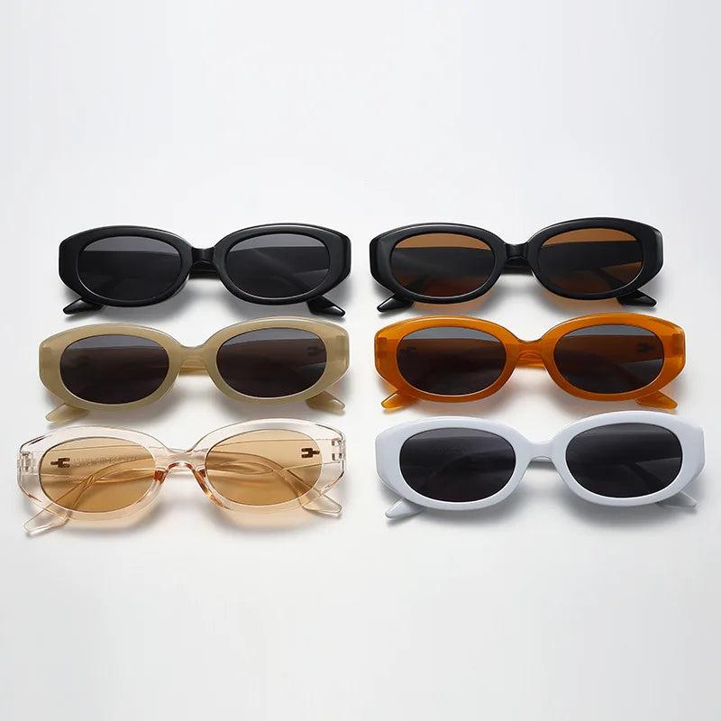 Nouvelle tendance lunettes de soleil femmes hommes ovale riz ongles conception rétro décontracté mode voyage lunettes de soleil pour femme UV400