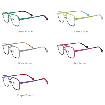 FONEX Pure Titanium Glasses Men 2023 New Women Colorful Retro Square Eyeglasses Eyewear F85789