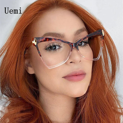 Lunettes de lecture pour ordinateur TR90 rétro transparentes pour femmes, verres anti-lumière bleue, œil de chat, design de luxe, vente en gros