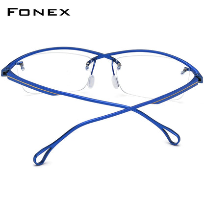 FONEX Titanbrille Herren 2023 Neue Mode Halbrandlose Quadratische Brille Damen Halbrahmen Brillen F85756