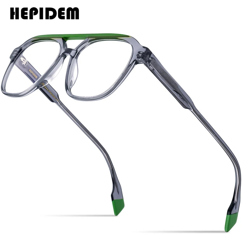 HEPIDEM Multicolor Acetate Glasses Men Retro Square Eyeglasses Women Spectacles Eyewear 9253